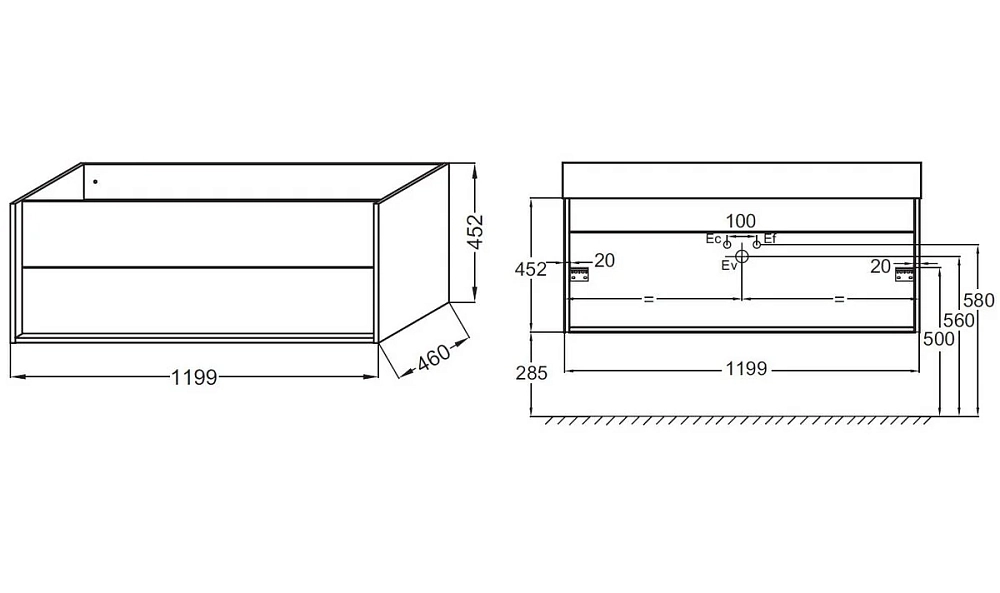 Тумба под раковину Jacob Delafon Vivienne EB1586-E52-F30 белый, коричневый