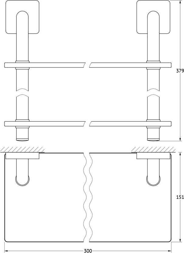 Полка Ellux Avantgarde AVA 034 2-ярусная 30 см