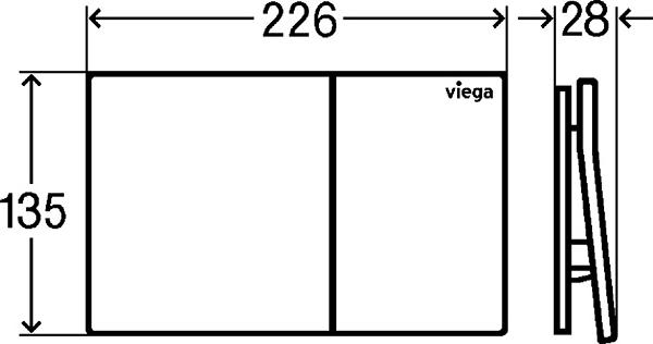 Клавиша смыва Viega Prevista 773588, стекло черное