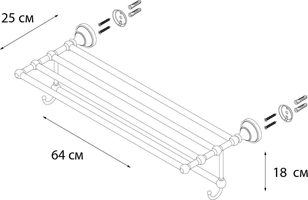 Полка Fixsen Bogema gold FX-78515G золото