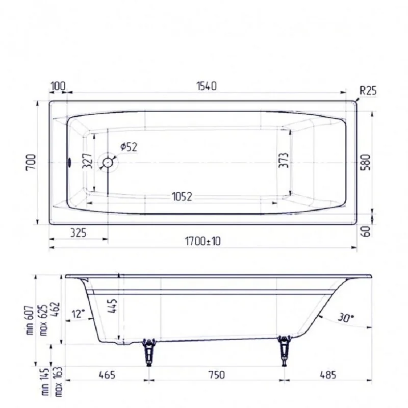 Чугунная ванна Delice Repos DLR220508R-AS белый