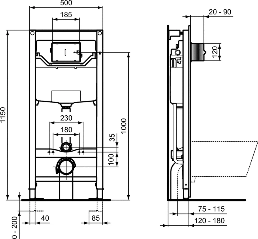 Комплект инсталляция с подвесным унитазом Ideal Standard I Life B I001401 с сиденьем микролифт