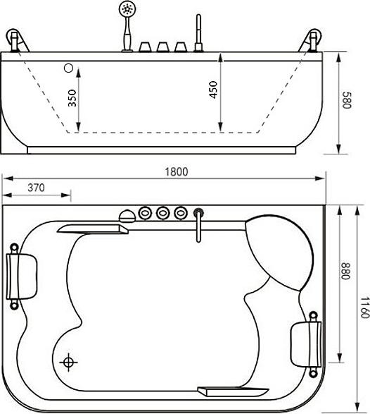 Акриловая ванна Gemy G9085 B L