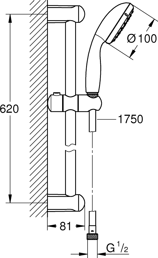 Душевой гарнитур Grohe Tempesta New 27853001