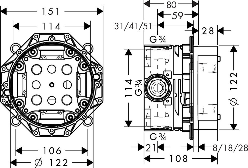 Душевой комплект Hansgrohe Croma Select E 27294000