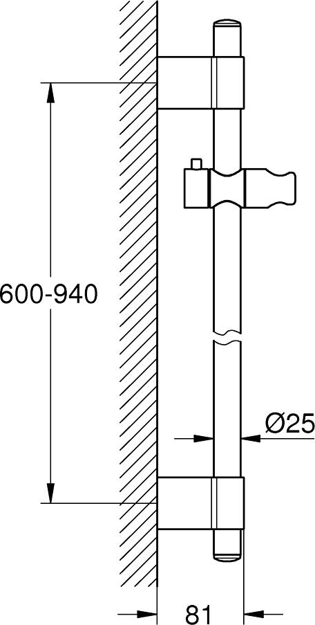 Душевая штанга Grohe Power&Soul 27785DA0 тёплый закат, глянец