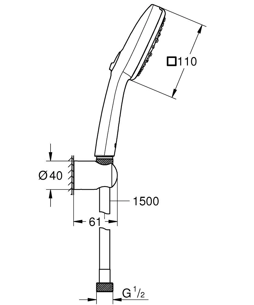 Душевая лейка Grohe Tempesta 27588003 хром