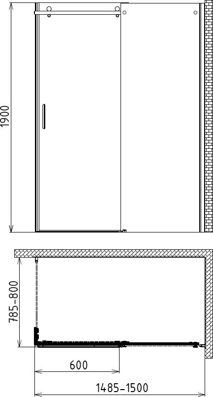 Душевой уголок Gemy Modern Gent S25151 R 150x80 см