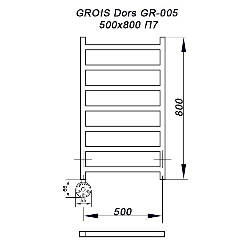 Полотенцесушитель электрический Grois Dors ca-00005358 белый