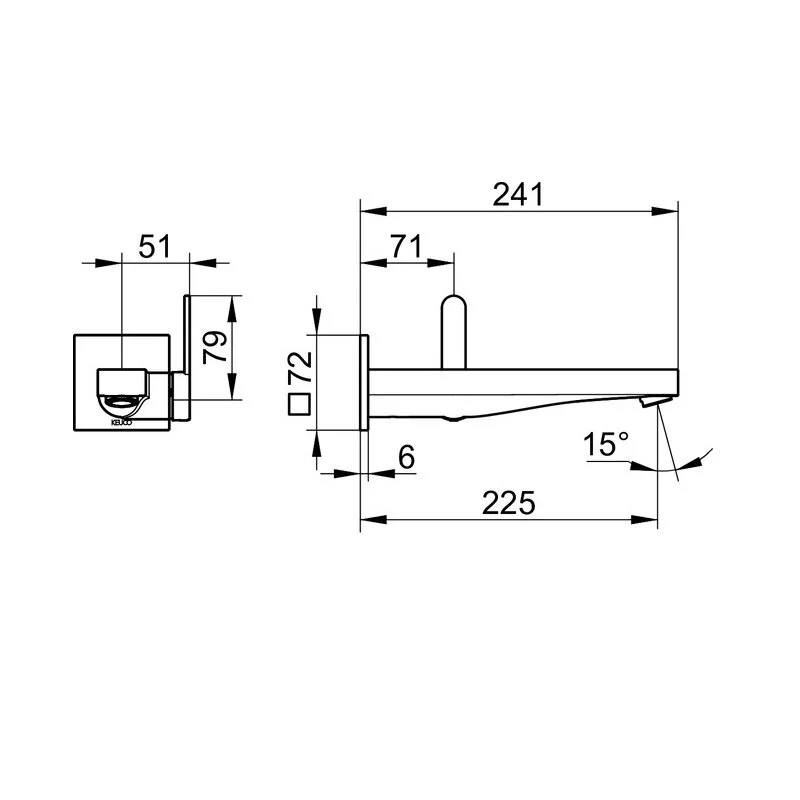 Смеситель Keuco Ixmo Flat 59516371302 для раковины, черный матовый