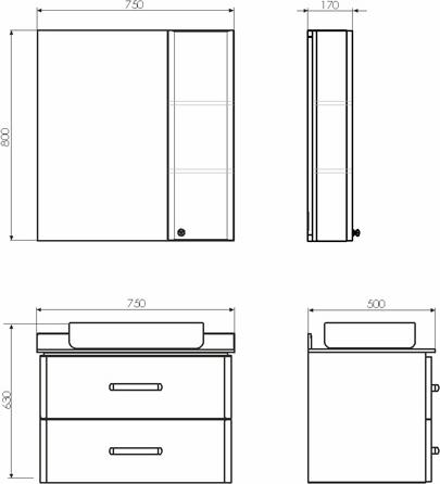 Зеркало-шкаф Comforty Амстердам-75 00004144209, белый