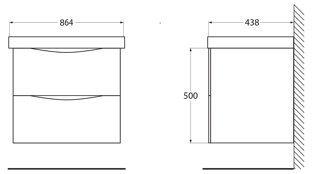 Тумба под раковину BelBagno MARINO-CER-900-2C-SO-RNG-P 90 см, Rovere Nature Grigio