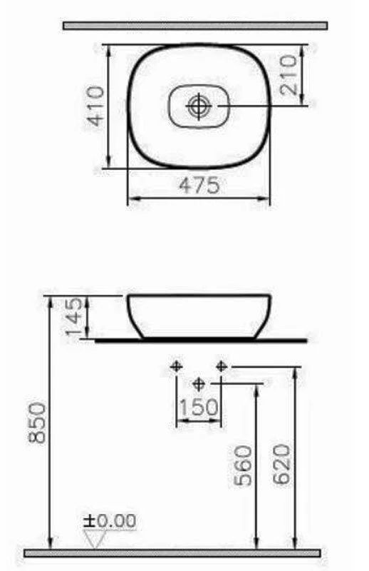 Раковина накладная VitrA Outline 5994B450-0016 коричневый