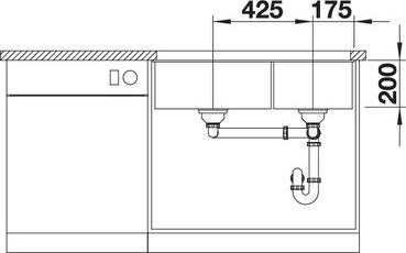 Кухонная мойка Blanco Subline 480/320-U 523591 серый бежевый