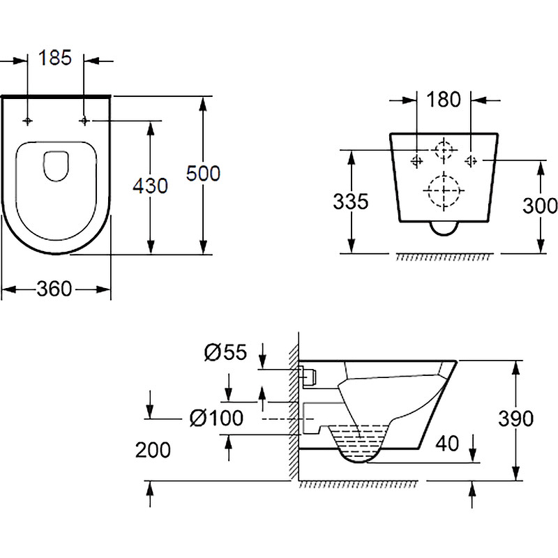 Подвесной унитаз BelBagno Tre BB8001CHR/SC безободковый с сиденьем микролифт, белый