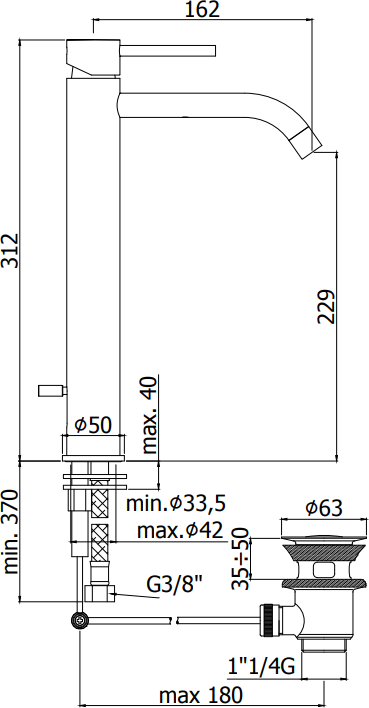 Смеситель для раковины Paffoni Light LIG081HGSP, золото