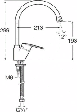 Смеситель для кухонной мойки Roca Victoria 5A8425C0M