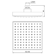 Верхний душ Jaquar Maze 150 мм OHS-CHR-35495 хром