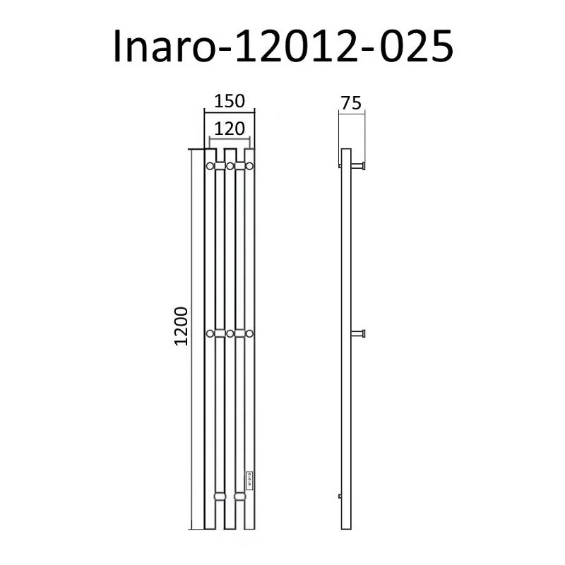 Полотенцесушитель электрический Маргроид Инаро Inaro-12012-025 хром