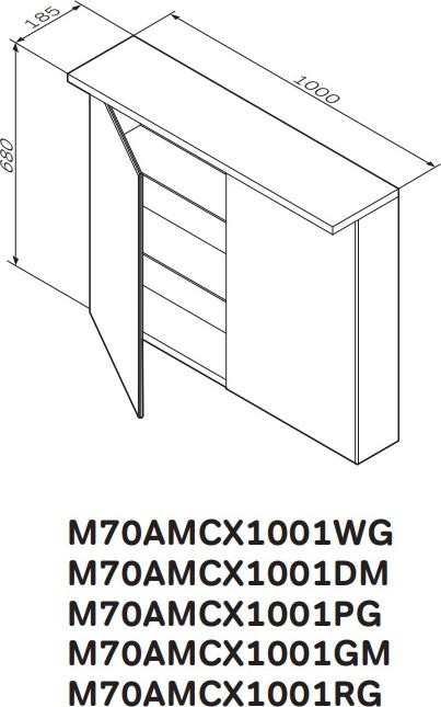 Шкаф зеркальный Am.Pm Spirit 2.0 M70AMCX1001RG