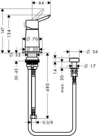 Смеситель для биде Hansgrohe Focus S 31631000, хром