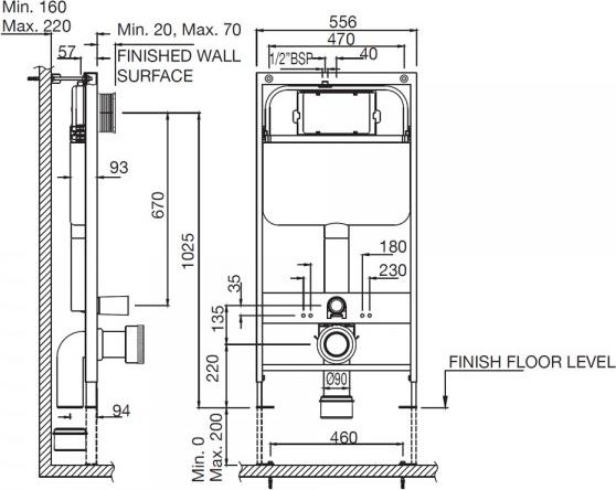 Инсталляция для подвесного унитаза Artize APC-WHT-5012500FS