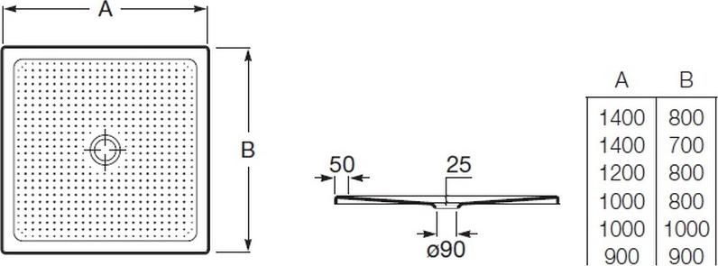 Поддон для душа Roca In-Floor 140х70 2B3969007