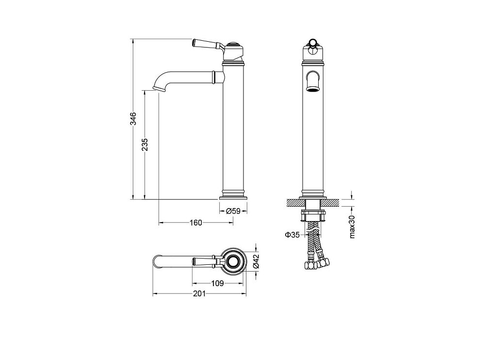 Смеситель для раковины Aquatek Классик AQ1504PG золото