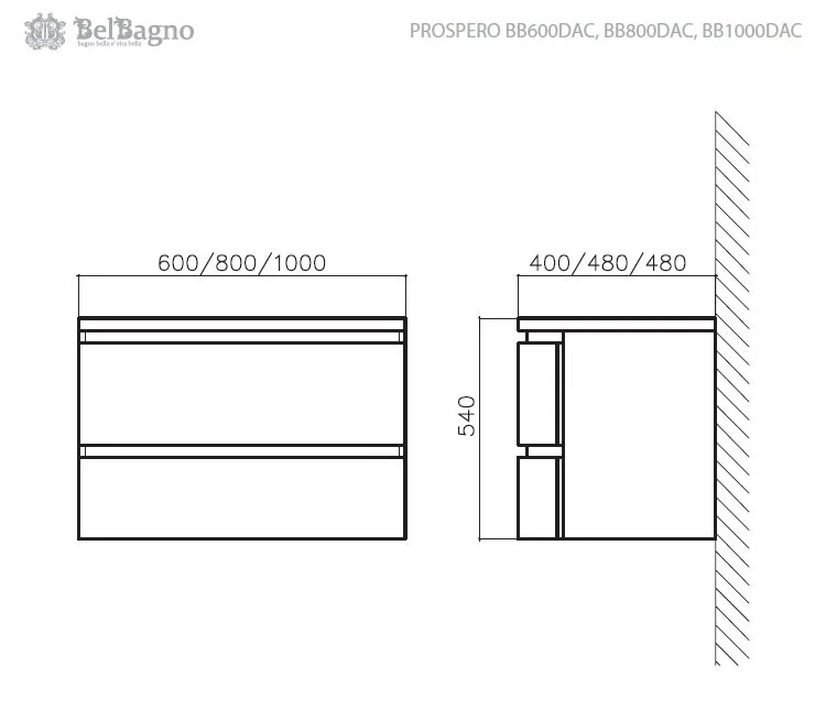 Тумба под раковину BelBagno Prospero BB800DAC/TL бежевый