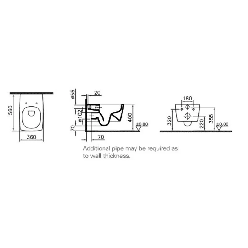 Подвесной унитаз Vitra Metropole, безободковый, 5672B003-0075