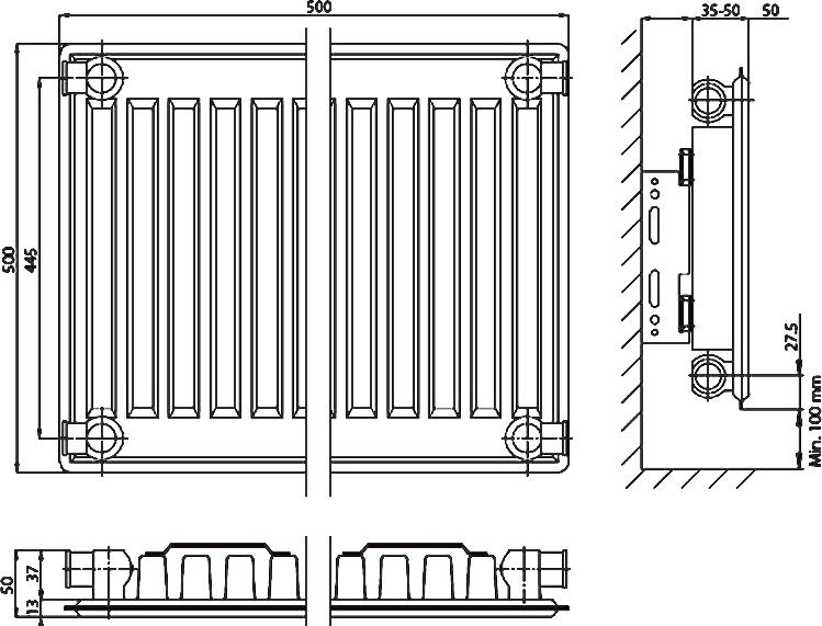 Радиатор стальной Elsen ERK 110505 тип 11