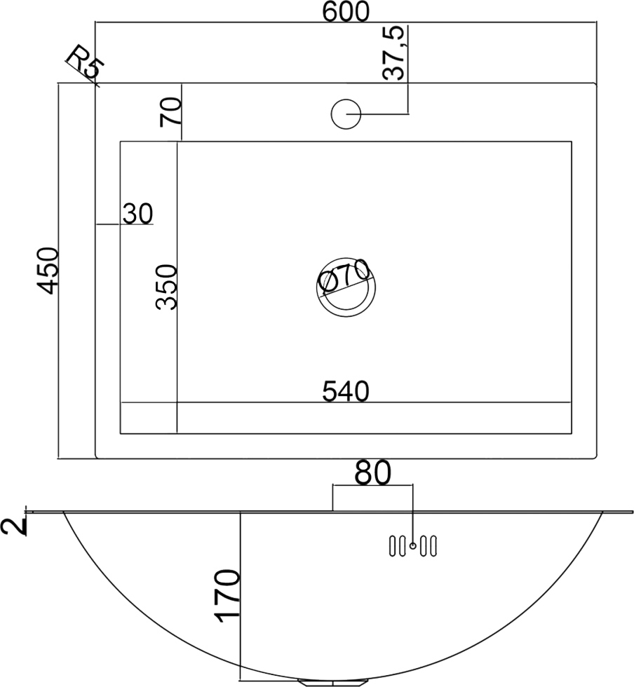 Кухонная мойка Zorg Inox U 4560, сталь