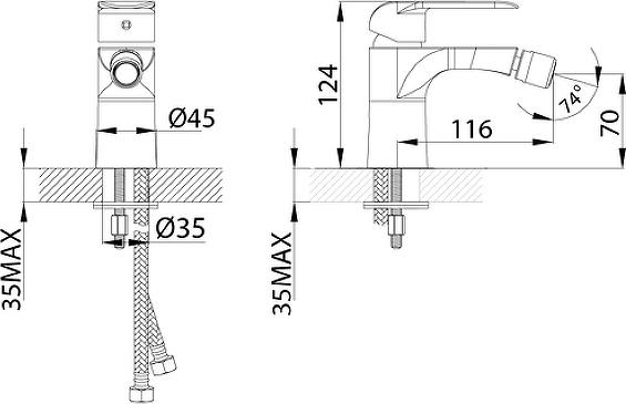 Смеситель для биде Iddis Calipso CALSB00i04, белый хром