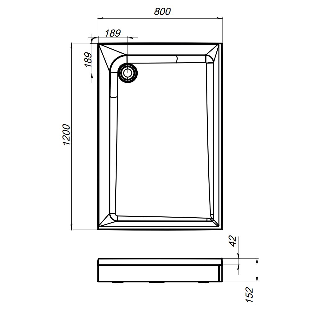 Душевой поддон Am.Pm Gem 120x80 W90T-404-12080W, белый