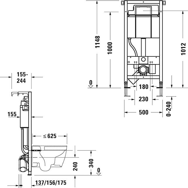 Комплект инсталляция с подвесным унитазом Duravit D-Neo 2578090000