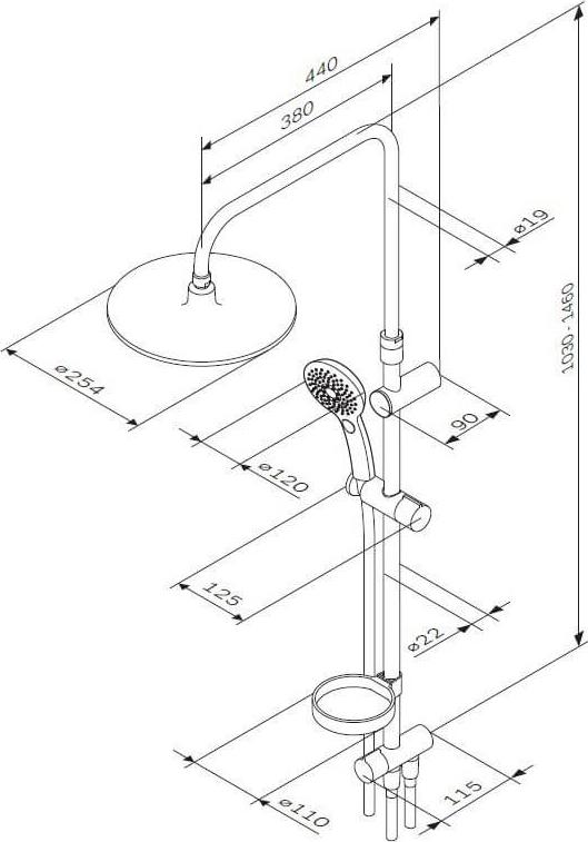 Душевая стойка Am.Pm Inspire 2.0 F0750A100