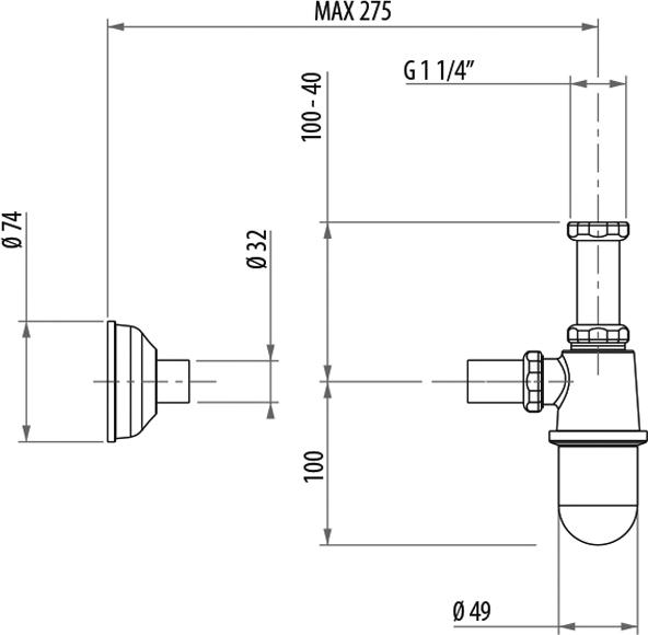 Сифон для раковины Gattoni Accessori 0152/00C0 хром