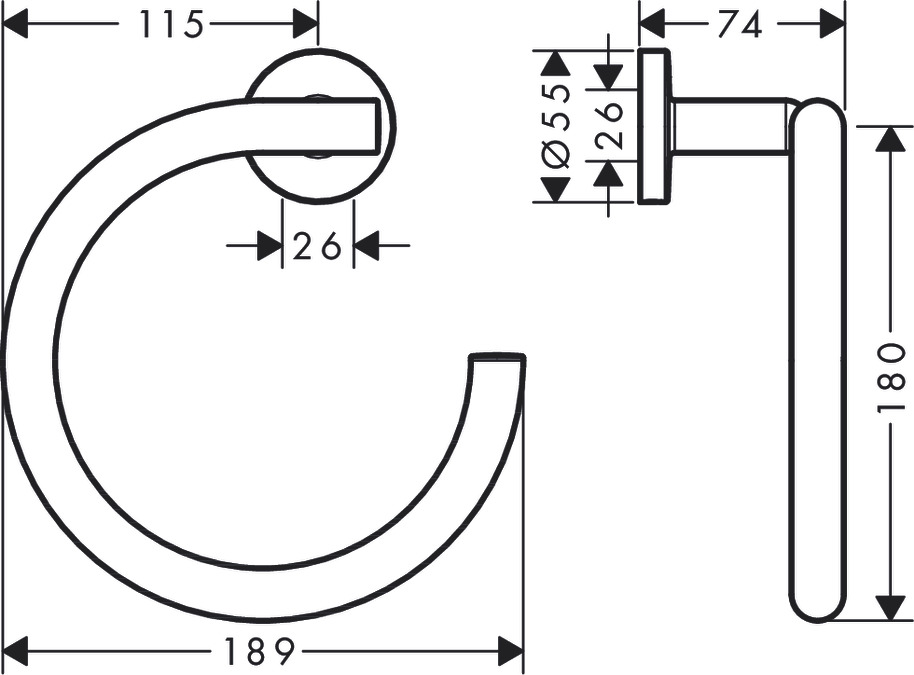 Полотенцедержатель Hansgrohe Logis Universal 41724000, хром