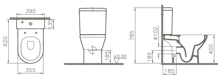 Унитаз-компакт VitrA Integra 7044B003-7200 безободковый, белый