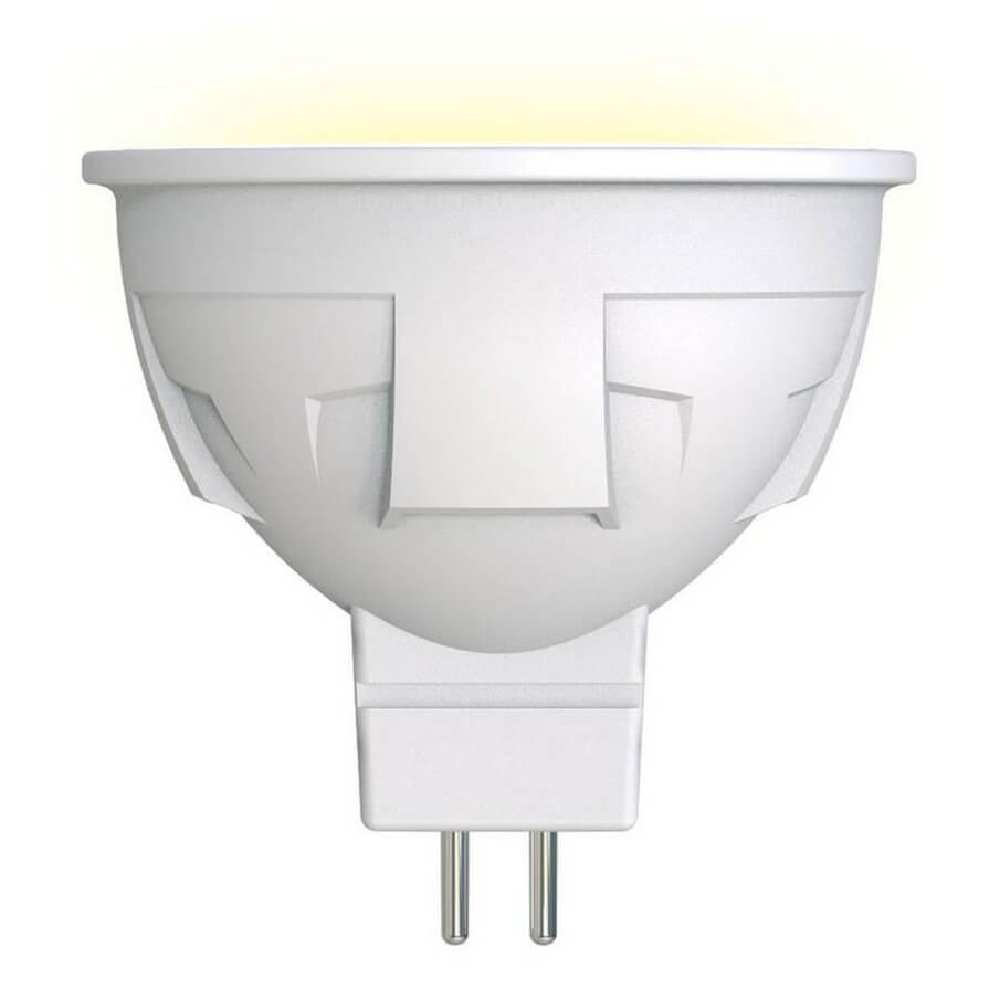 

Лампа светодиодная диммируемая Uniel GU5.3 6W 3000K матовая LED-JCDR 6W/WW/GU5.3/FR/DIM PLP01WH UL-00003991, Яркая JCDR