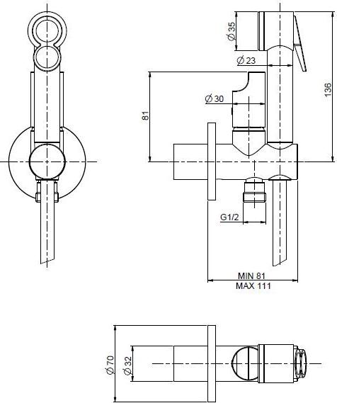 Гигиенический душ Fima Carlo Frattini Collettivita F2320/1NNS, черный матовый