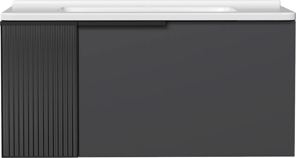 Тумба с раковиной STWORKI Готланд 100 антрацит матовый