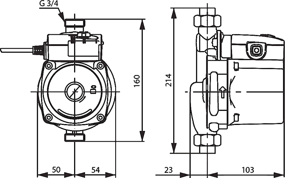 Насос Grundfos UPA 15-90 99547009 DN15 подъём 9 м 160 мм