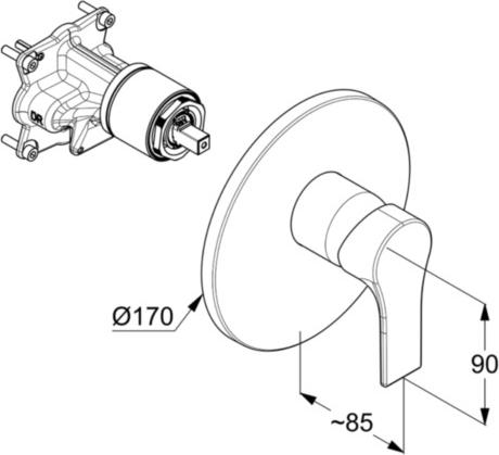 Смеситель для душа Kludi Zenta SL 486550565, хром