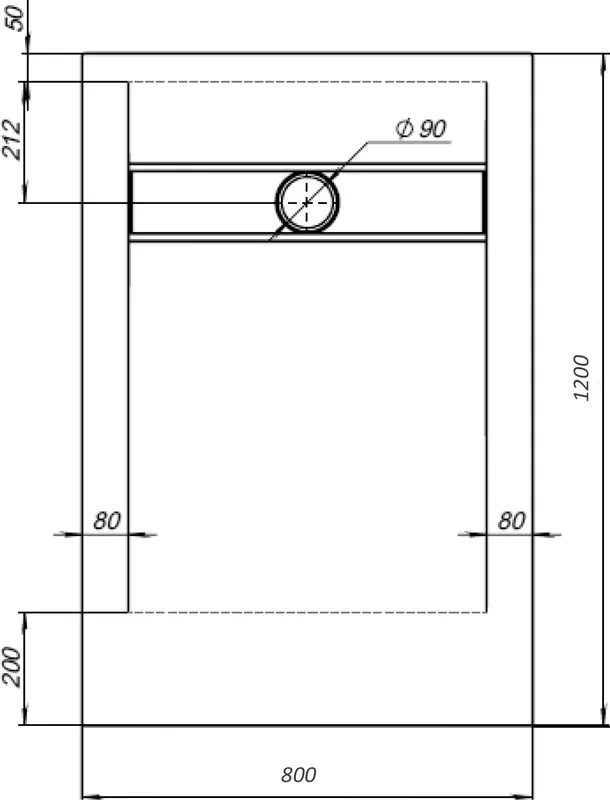 Поддон для душа STWORKI Эстерсунд 120x80 264999 белый камень