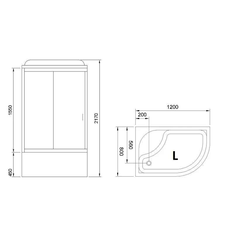 Душевая кабина Royal Bath BK RB8120BK6-WC-R