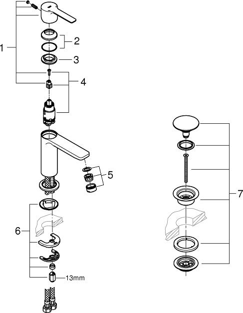 Смеситель Grohe Lineare New 23791001 для раковины