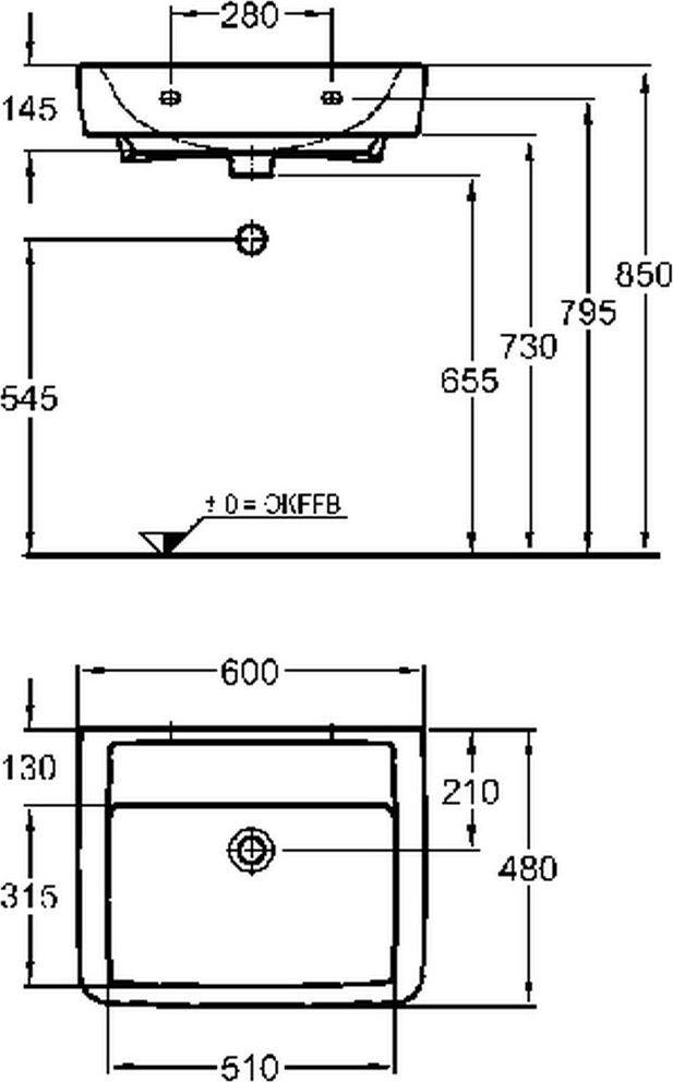 Раковина 60 см Geberit (Keramag) Renova Nr. 1 Plan 222261000, белый