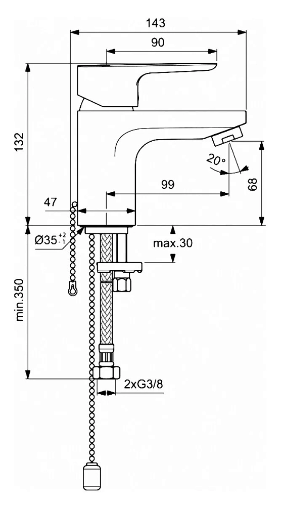 Смеситель для раковины Ideal Standard Ceraplan III BC564AA хром