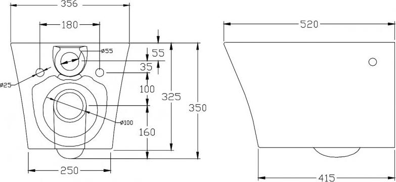 Подвесной унитаз BelBagno Flay-r BB506CH безободковый